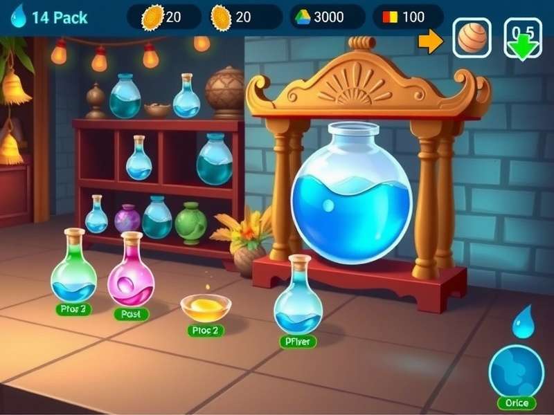 Aqua Alchemist Prime gameplay screenshot showing water alchemy mechanics